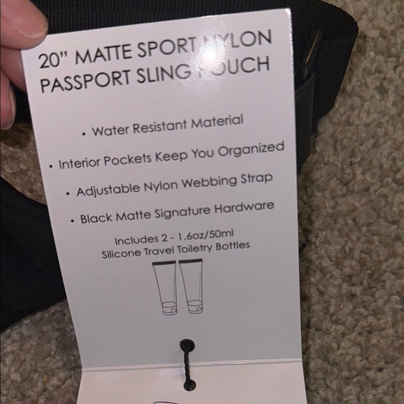 Joan & David Unisex 20" matte sport nylon passport sling pouch - Picture 7 of 9